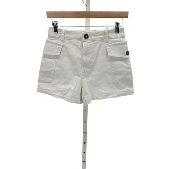 Frame Pants - Frame Women Cargo Shorts White Cotton Elastane Size 26